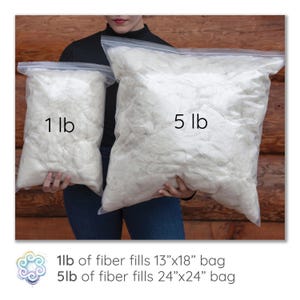 1 livre de laine d'agneau naturelle, blanche et moelleuse, fibre classique pour le rembourrage de jouets et le rembourrage d'oreillers, fabrication de poupées, rembourrage en fibre hypoallergénique de qualité supérieure. image 3