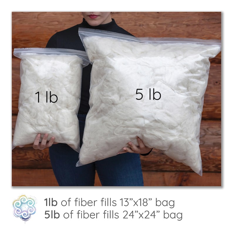 1 livre de laine d'agneau naturelle, blanche et moelleuse, fibre classique pour le rembourrage de jouets et le rembourrage d'oreillers, fabrication de poupées, rembourrage en fibre hypoallergénique de qualité supérieure. image 3