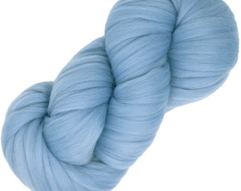 Merino Pencil Roving - Pre-drafted easy spinning, textured weaving, wall hangings and felt painting. Luxuriously soft 100% wool, Bluebird