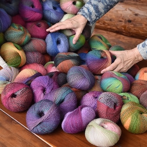 Multicolor wool yarn discount