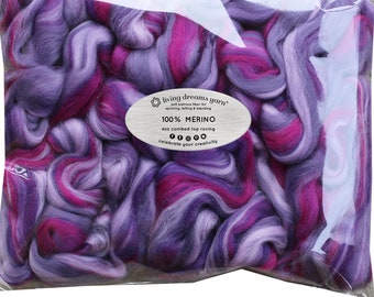 100% Merino Wool Roving. Soft, Colorful Combed Top Roving, Hand Wheel Spinning, Needle Nuno Wet Felting, Weaving. Festival - Nevertheless