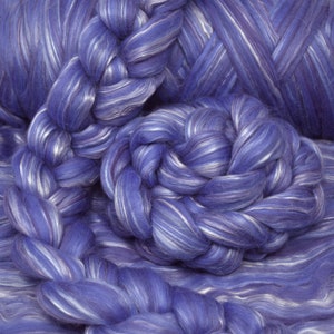 MERINO SILK LUXE Tonal Designer Blend. Superfine Merino, Mulberry Silk, Tussah Silk. Top Roving for Spinning or Felting. Velvet Dream