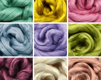 2oz Vegan Fiber: Egyptian Cotton - Beautifully Dyed, Natural Combed Top Roving, Spinning, Blending, Felting, Weaving.