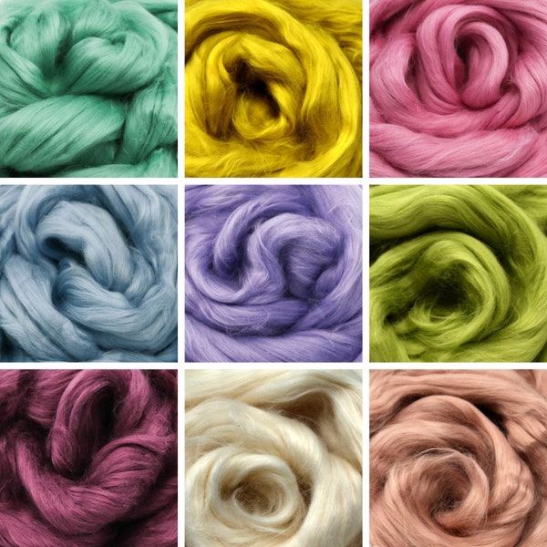 2oz Vegan Fiber: Egyptian Cotton - Beautifully Dyed, Natural Combed Top Roving, Spinning, Blending, Felting, Weaving.