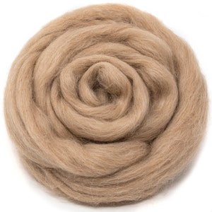 Baby Alpaca Fiber - Premium Quality, Luxuriously Soft, Natural Undyed, Combed Top Roving, for Spinning, Blending, Felting & Dyeing, Fawn.