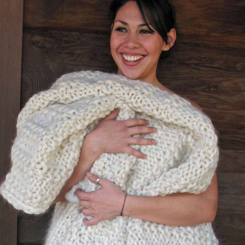 Cape Cod BIG KNIT Blanket Pattern Written Pattern w. Photos. Etsy