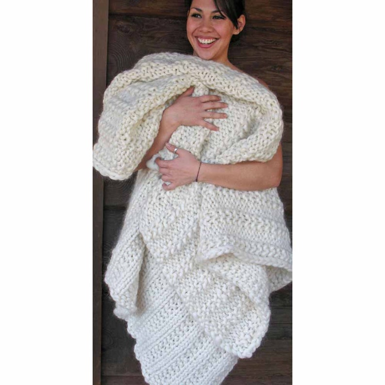 Cape Cod BIG KNIT Blanket Pattern Written Pattern w. Photos. Etsy