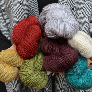 Organic Merino Wool Yarn DK Weight #3 - Certified Organic, Cruelty Free, Responsibly Sourced. Pacific Northwest Hand Dyed. Purity