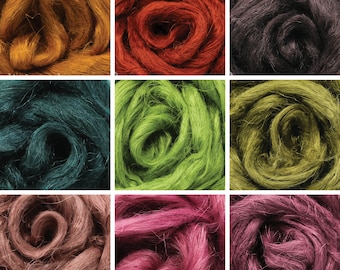 2oz Vegan Fiber: Flax (aka Linen), Beautifully Dyed, Natural Combed Top Roving, Spinning, Blending, Felting, Weaving.