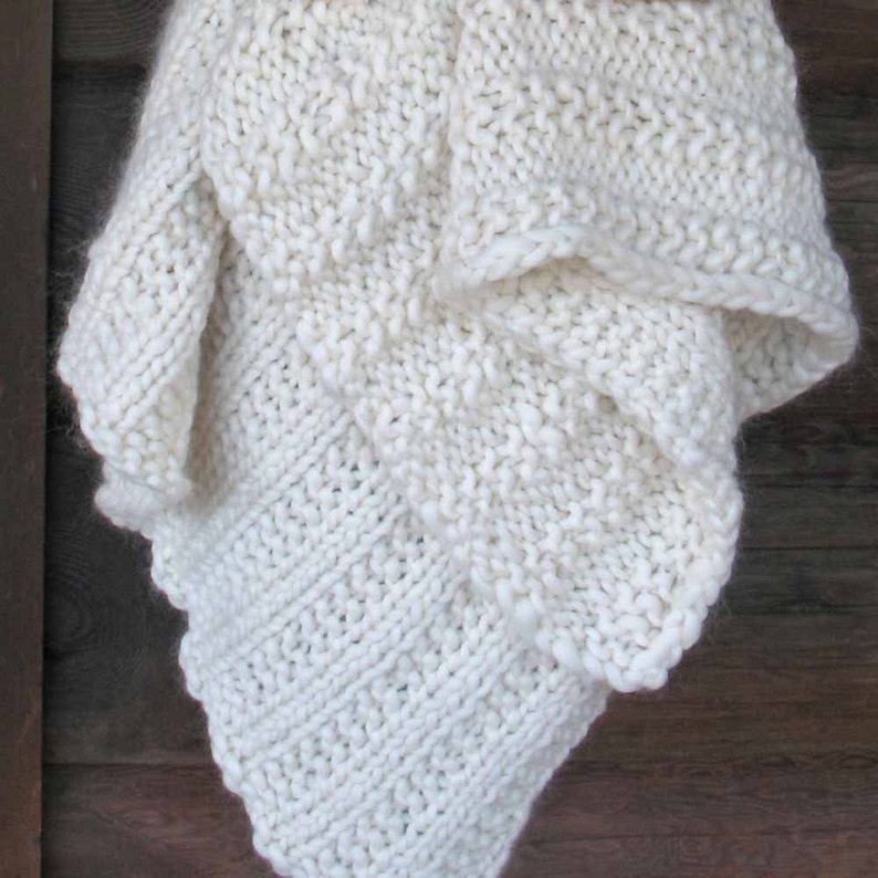 Cape Cod BIG KNIT Blanket Pattern Written Pattern w. Photos. Etsy