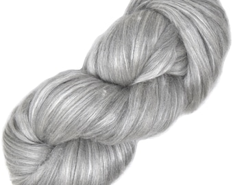 Merino Silk Pencil Roving - Pre-drafted easy spinning, textured weaving, wall hangings and felt painting. Soft Silk & Wool, Papyrus