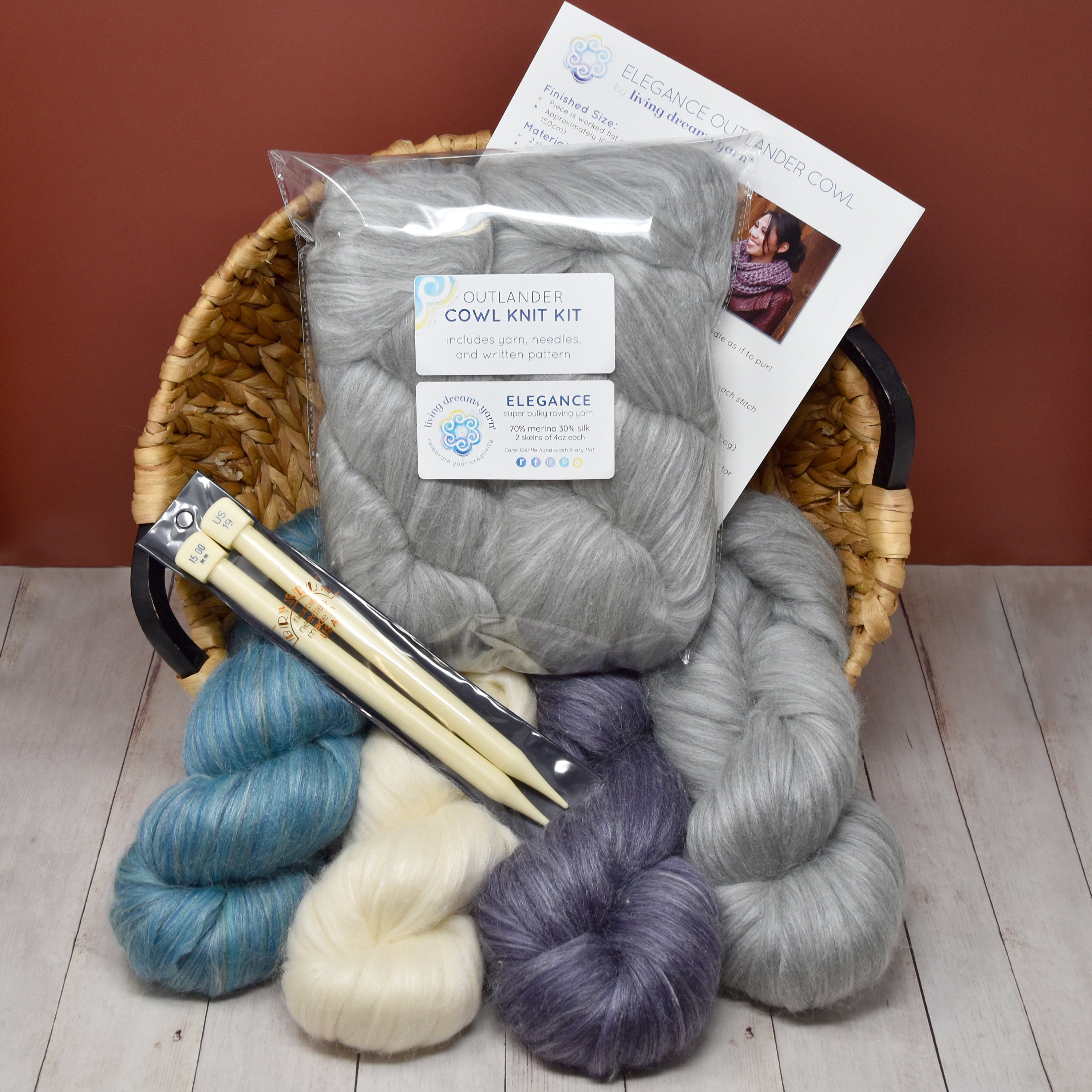 Emuler Forståelse Skælde ud DIY Merino Silk Cowl Knitting Kit: Super Soft Yarn Large 19 - Etsy