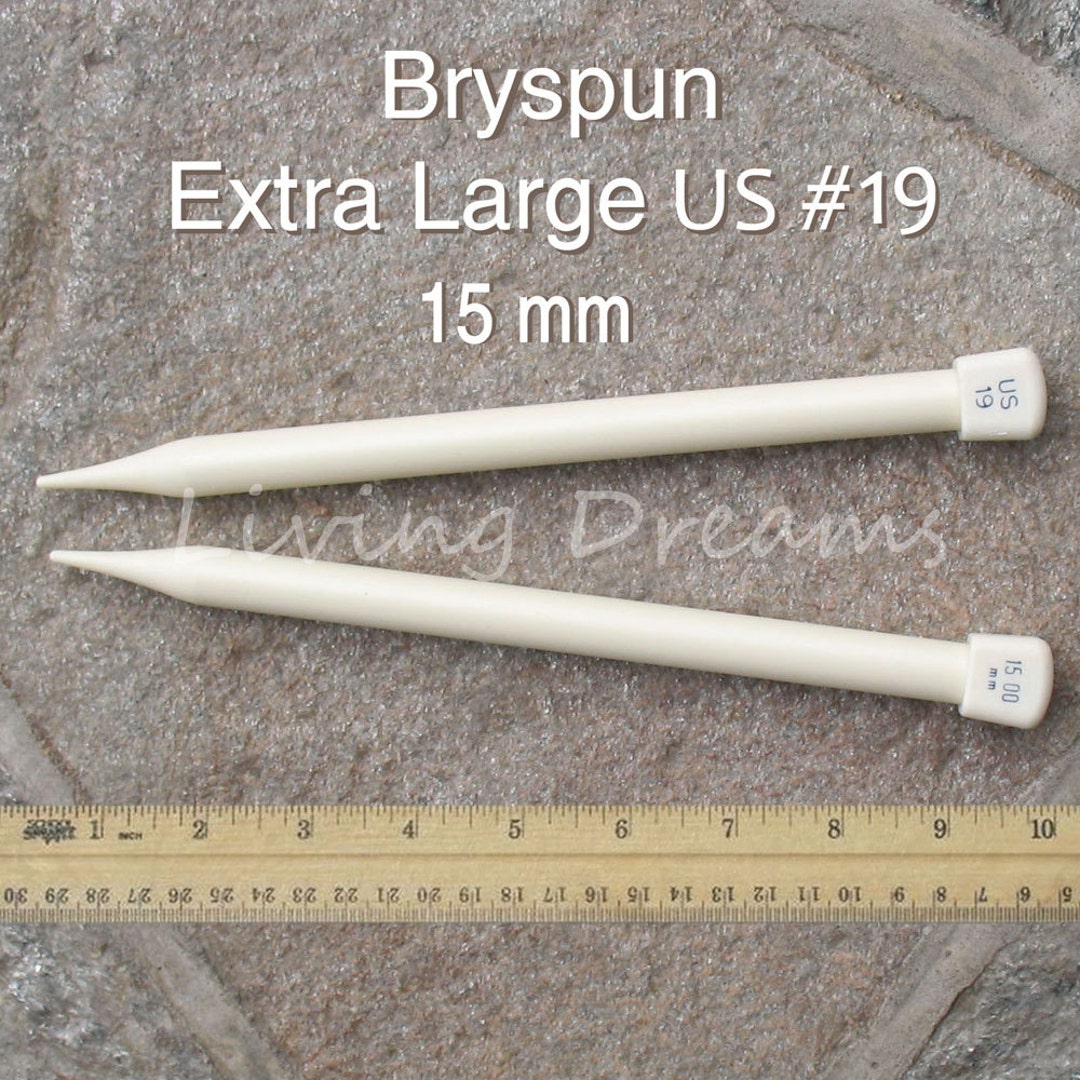 EXTRA LARGE Bryspun Knitting Needles 15 Mm, Size US 19 With Comfort