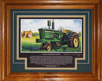 American Memory Prints Art by Ed Schaefer John Deere 4010  1961 to 1963 with history or poem, great gift idea for men.