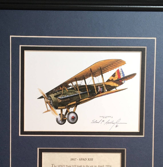 1917 Spad Xiii With History Framed Art Gift For Aviation Lover - 