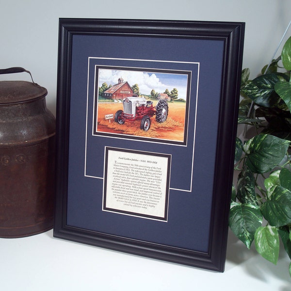 Ford Golden Jubilee - NAA  1953 to 1954 with History, Framed art gift for Ford lover.