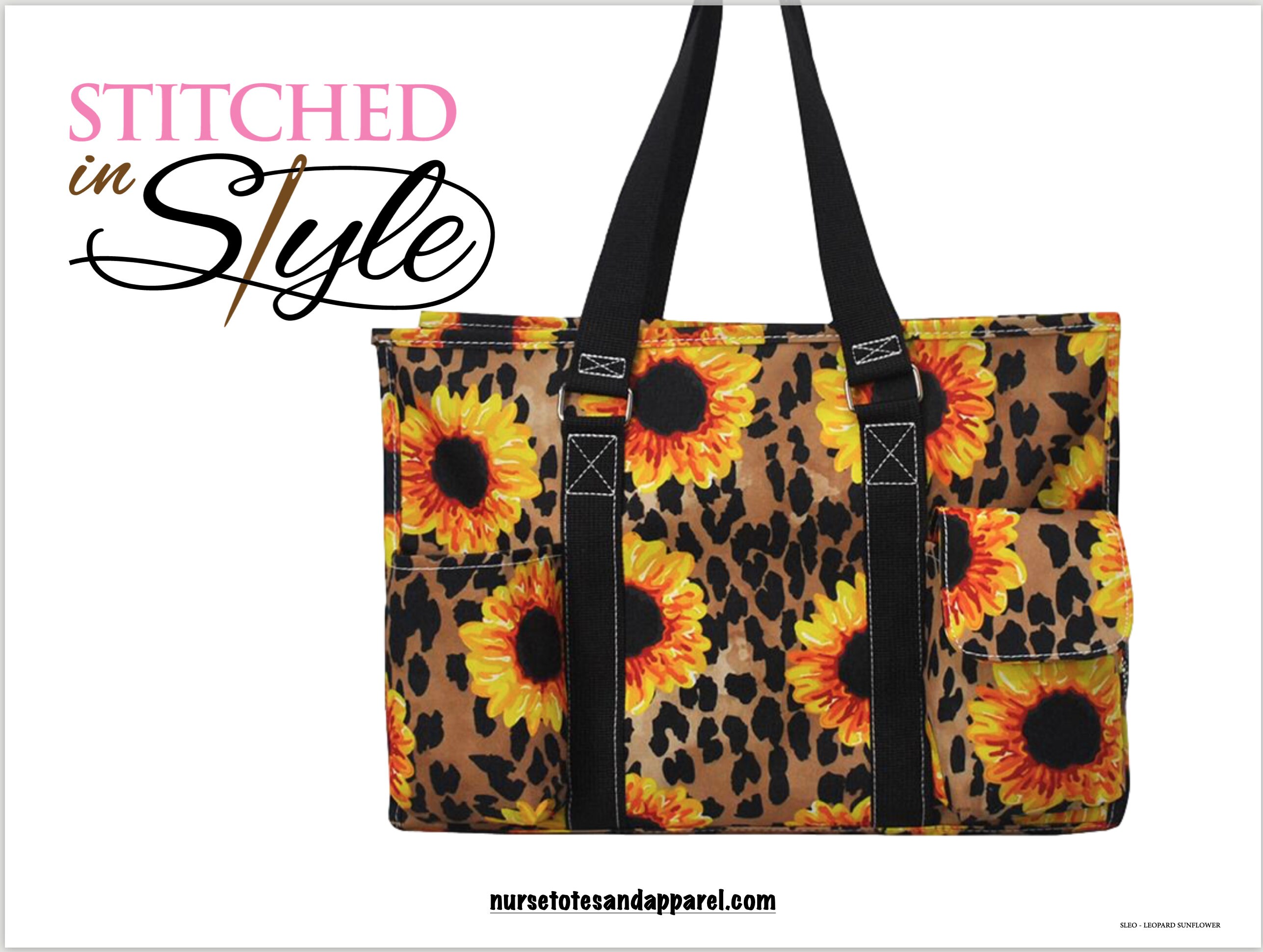 Leopard Sunflower Medium Utility Tote Water Resistant Tote Bag Top Zipper Closure Perfect Gifts for Working Women Teachers Nurses Etsy Australia