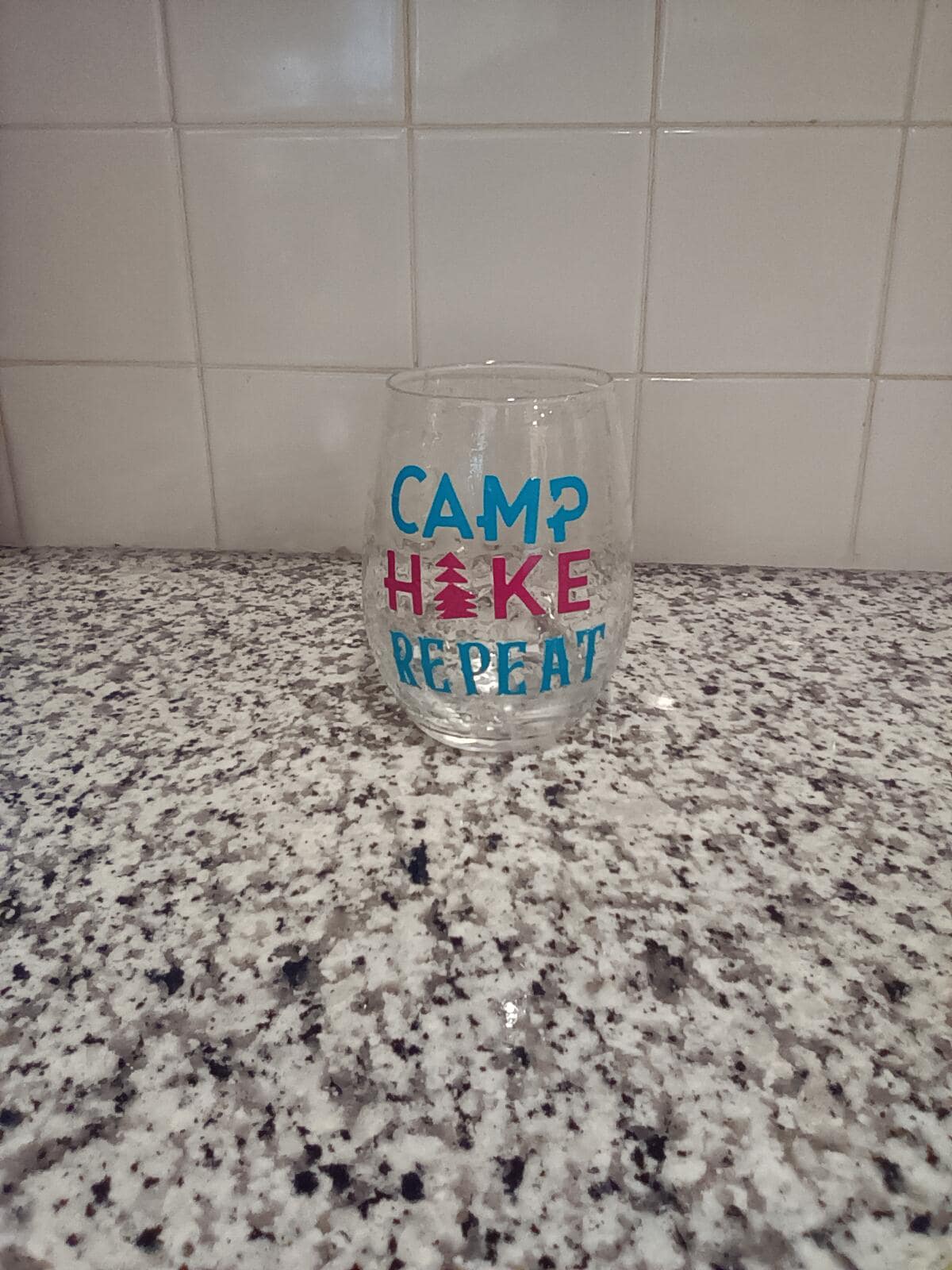 Camp hike repeat wine tumbler