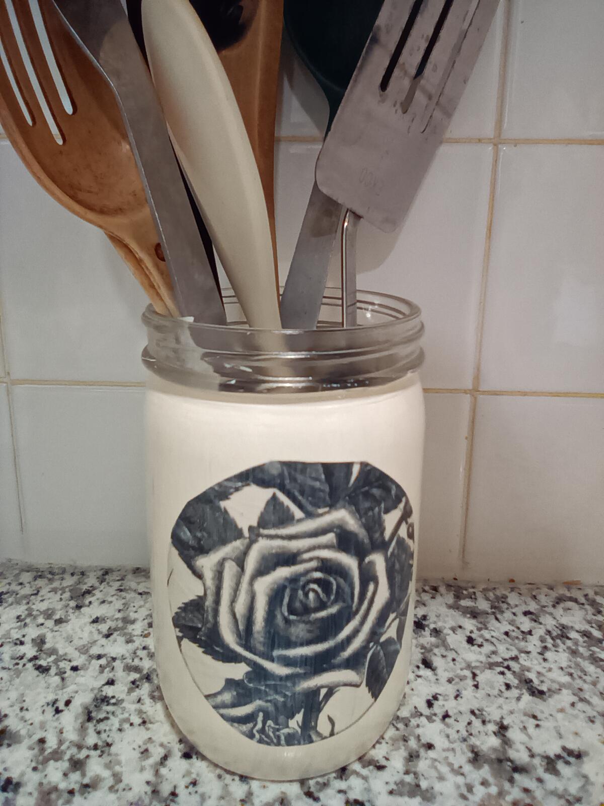 Flower Utensil holder 42 ounce jar - Thumbnail 2