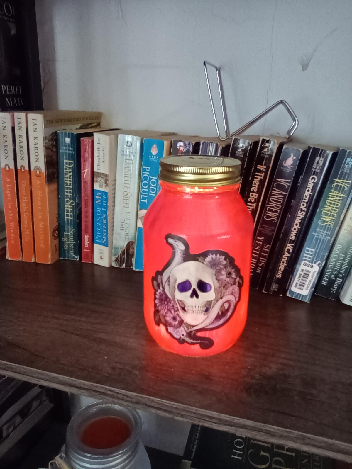 Decorative skeleton light up jar