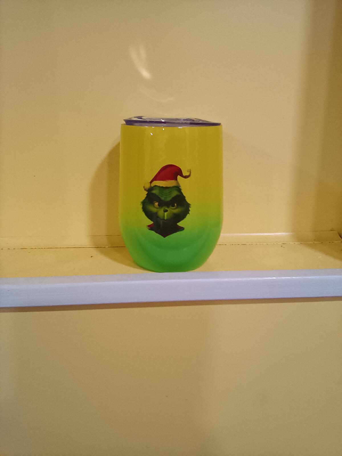 The grinch wine tumbler - Image 1