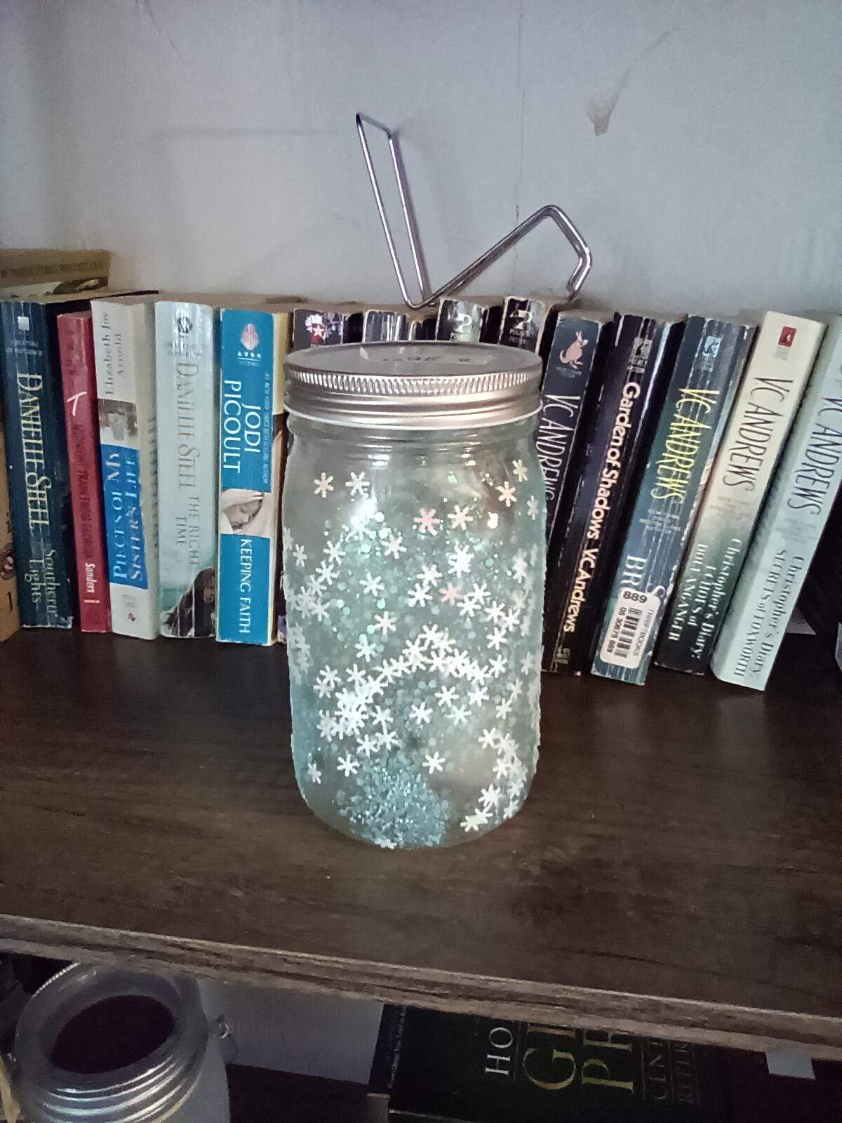 Snowflake sparkle jar