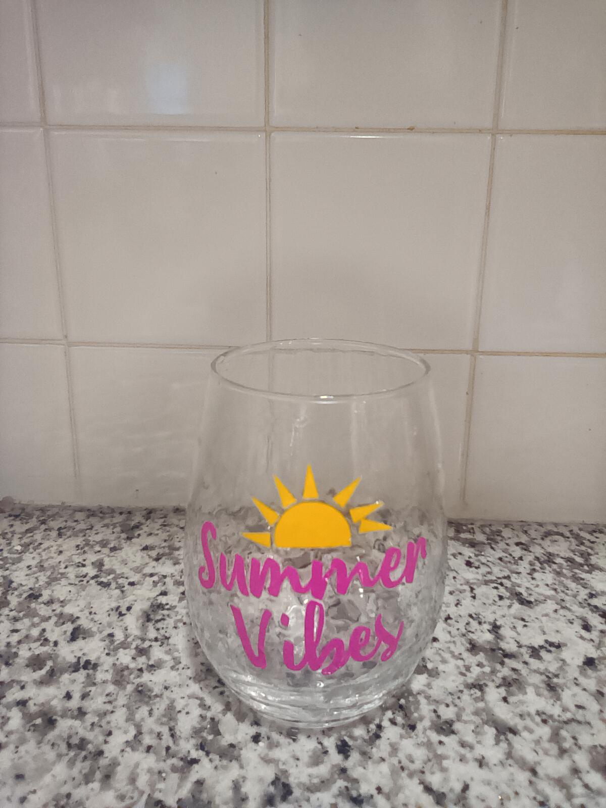 Summer vibes wine tumbler