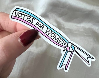 Votes For Women Sash Sticker | Water Bottle, Laptop, Notebook, Planner Sticker, Sister Suffragette Mrs. Banks, Feminist Election Decal