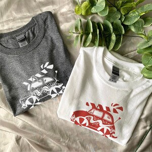 Peppermint Mobile Red & White T-Shirt | Holiday Season Present, Candy Cane Car Shirt, Christmas Top, Christmas Candy Gift, Holiday Spirit
