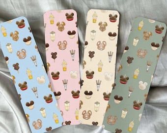 Snack Times Bookmark | Pastel Park Snack Double-Sided Bookmark, Customizable Gift For Book Lovers & Readers, Pretzel, Ice Cream Page Marker