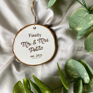 Personalized Wedding Date Ornament  | Wedding, Newlywed, Anniversary Present, Bride to Be Gift, Holiday Bridal Shower Gift, Just Married