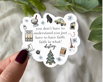 Serendipity Destiny sticker | Water Bottle, Laptop, Planner Sticker, Holiday Season Stocking Stuffer, Ugly Christmas, Gift for Romance Lover
