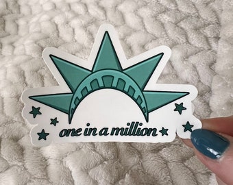 One in A Million Sticker | Water Bottle Laptop Planner Sticker, Stocking Stuffer Gift, 2000's RomCom Movie, Beauty Queen Pageant Crown Decal
