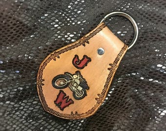 Motorcycle Custom Leather Keychain