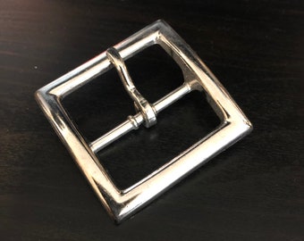 Century Canada Flower Nickel Center Bar Belt Buckle Made in Canada