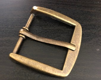 Antique Gold Colored Square Belt Buckle  - 1 1/4" and 1 1/2"