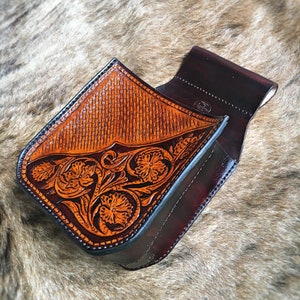 Western Floral Leather Shooting Pouch - Etsy Canada