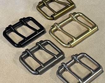 Roller Buckle 2" & 2.5" - Silver 2 Prong - Silver, Gold, Antique Silver, Antique Gold, Glossy Black