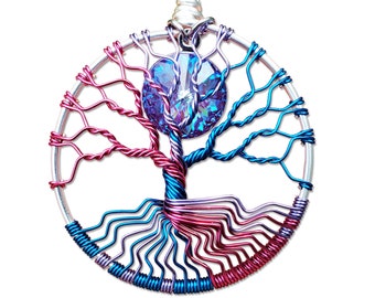 Bisexual Pride Flag Tree of Life Pendant