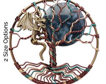 Earth Dragon Tree of Life Pendant / Tree of Life Jewelry / Dragon Jewelry / Dragon Pendant / Dragon Necklace / MadamVonTrinkets