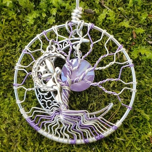 Purple Fairy Tree of Life Pendant / Fairy Jewelry