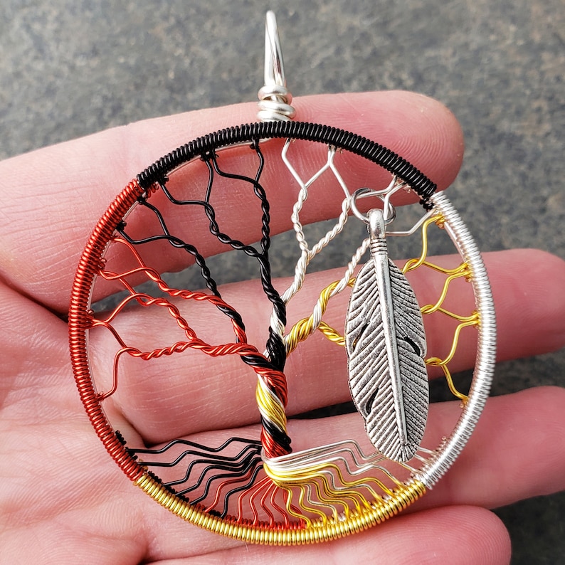 Medicine Wheel Tree of Life Pendant Native American Style Jewelry 50mm Regular