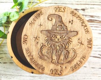 Witch Cat Pendulum Board/Altar Tile/Jewelry Box