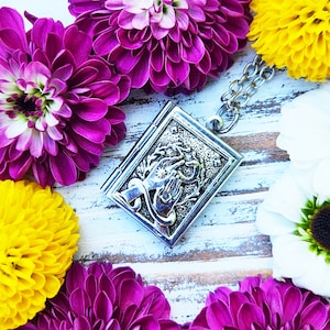 Magical Snake Book Locket / Spell Protection Jewelry / Wiccan Sigil Necklace / Witchy Gift