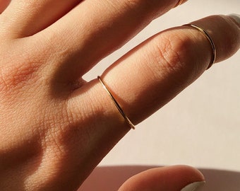 Gold Filled Ring - 14k Gold Filled Band Ring, Waterproof, Simple Gold Ring, Gold Stacking Ring, Minimal Ring, Midi Ring, Thin Gold Band