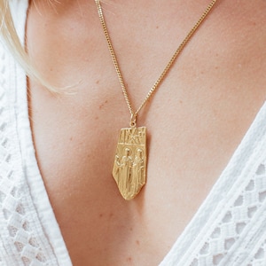 Medallion Necklace - Gold Medallion Necklace, Gold Religious Necklace, Saint Necklace, Saint Medallion, Gold Layering Necklace