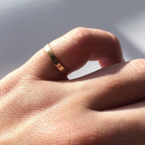 Thin Gold Pinky Ring 14k Gold Filled Ring Band Ring Etsy