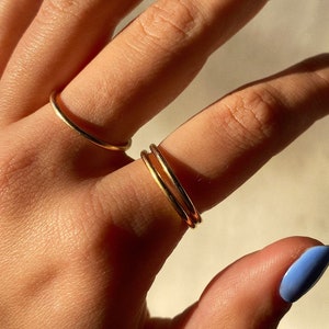 14k Gold Filled Band Ring, Waterproof Ring, Stacking Ring, Thin Band Ring, Minimal Ring, Simple Gold Band, Friendship Ring, Gift for Her