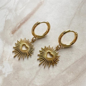 Flaming heart ex-voto charm earrings