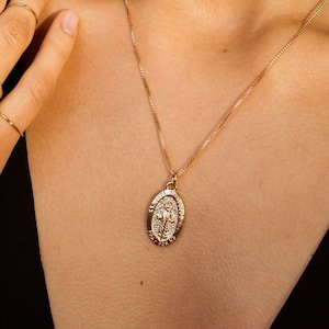 St Jude Necklace, Gold Filled Religious Medal, Saint Jude Pendant, Christian Gift for Mom, Catholic Jewelry, Coin Necklace, Catholic Gift